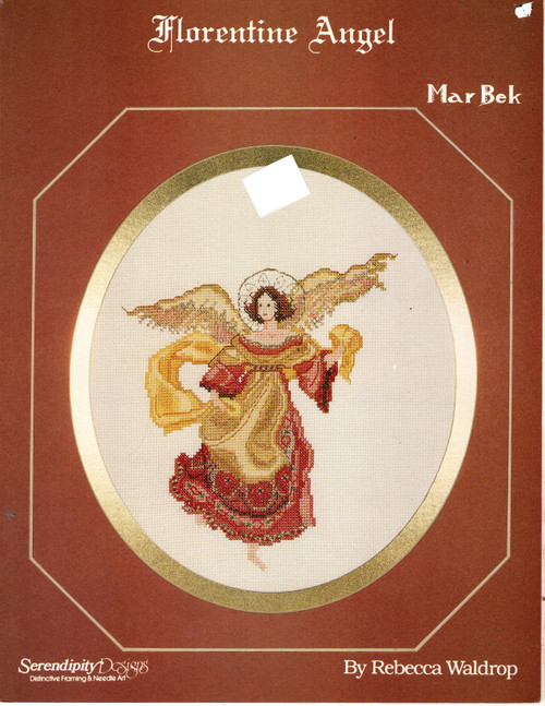 Serendipity Florentine Angel MarBek Counted cross stitch pattern leaflet. Rebecca Waldrop