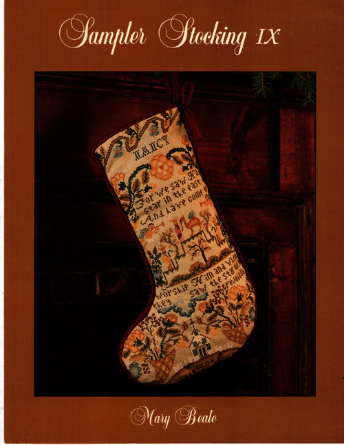 Mary Beale Sampler Stocking IX counted cross stitch leaflet