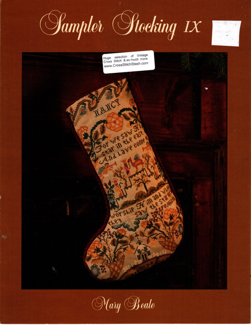 Mary Beale Sampler Stocking IX counted cross stitch leaflet
