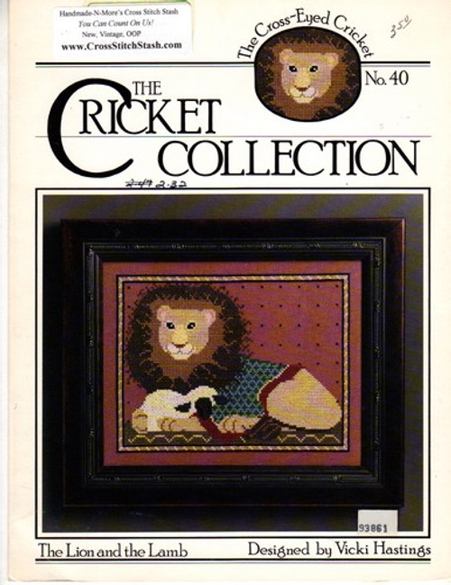 The Cross-Eyed Cricket Collection Lion and the Lamb No.40 counted cross stitch leaflet. Vicki Hastings. The Lion and the Lamb, Wooden Santa The Cross-Eyed Cricket Collection Lion and the Lamb No.40 counted cross stitch leaflet. Vicki Hastings. The Lion and the Lamb, Wooden Santa