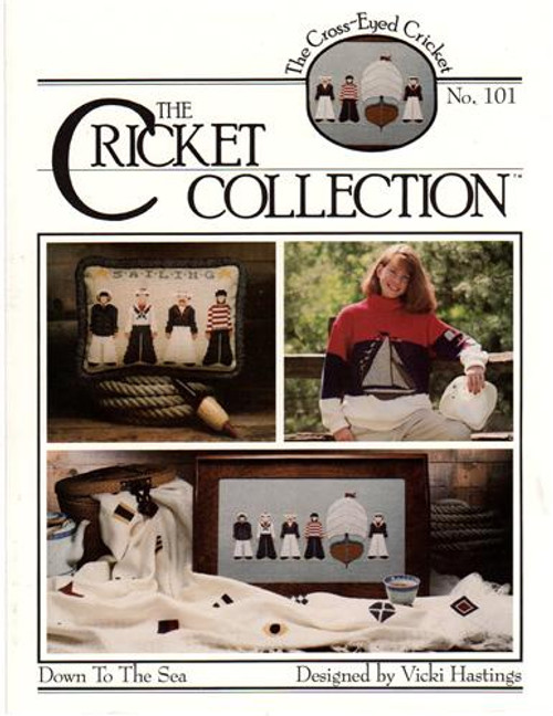 The Cross-Eyed Cricket Collection Down to the Sea No 101 cross stitch leaflet. Vicki Hastings. Regatta Sweater, Signal Flags, Sailing Sailing