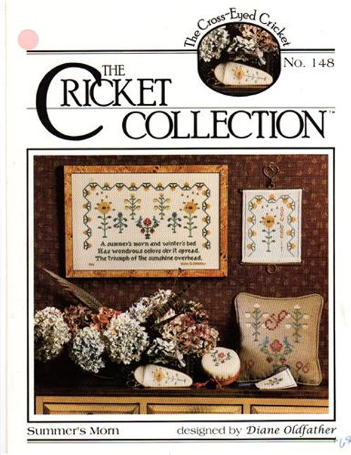 The Cross-Eyed Cricket Collection Summer's Morn No 148 cross stitch leaflet. Diane Oldfather. Summer's Morn, scissor case pattern