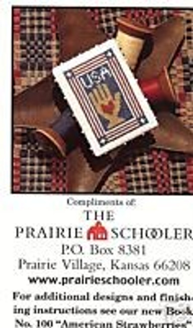 The Prairie Schooler USA Heart in Hand mini promo card
