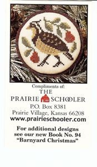 The Prairie Schooler PARTRIDGE & PEARS mini promo card