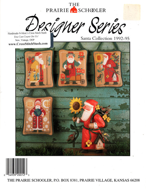 The Prairie Schooler Santa Collection 1992-1995 cross stitch leaflet.