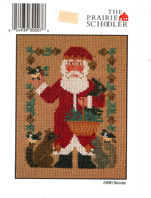 The Prairie Schooler Santa 1990 counted cross stitch card