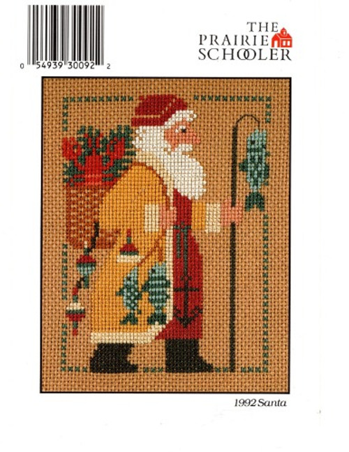 The Prairie Schooler Santa 1992 promo cross stitch card