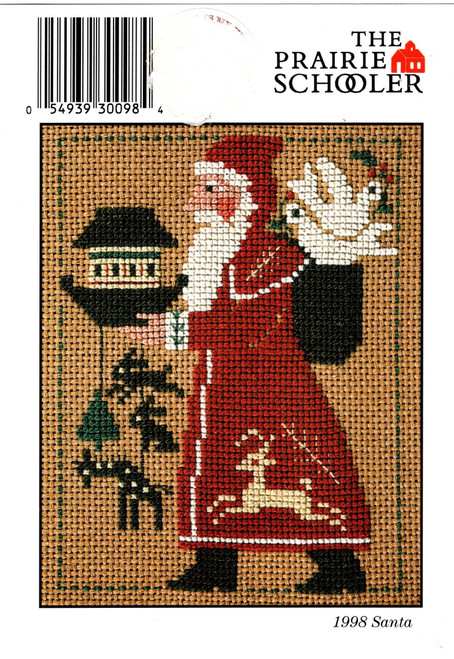 The Prairie Schooler Santa 1998 counted cross stitch card The Prairie Schooler Santa 1998 counted cross stitch card