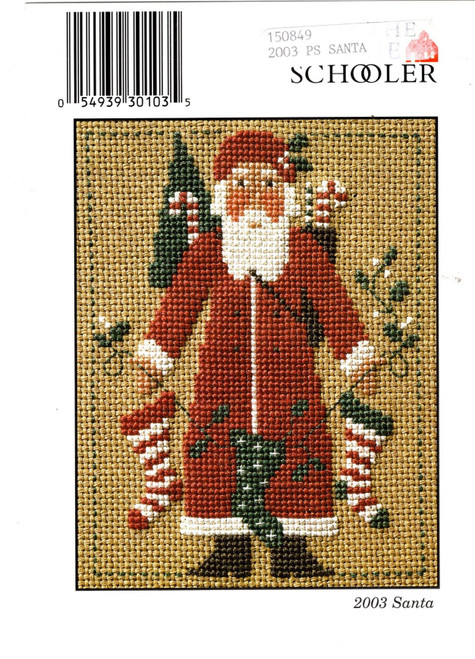 The Prairie Schooler Santa 2003 yearly counted cross stitch card