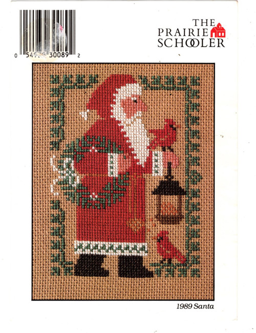 The Prairie Schooler Santa 1989 promo cross stitch card