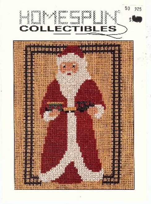 Homespun Collectibles Santa with Trains Counted cross stitch chart.