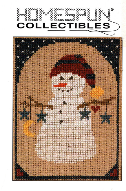 Homespun Collectibles Snowman with Stars and Moons Counted cross stitch chart