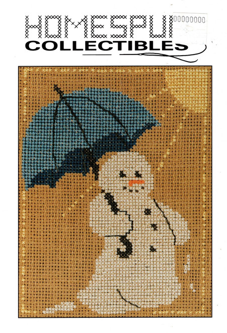 Homespun Collectibles Snowman with Umbrella Melting Counted cross stitch chart Homespun Collectibles Snowman with Umbrella Melting Counted cross stitch chart