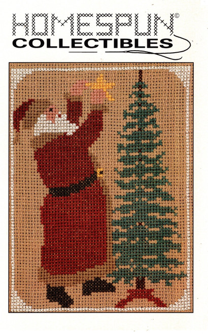 Homespun Collectibles Santa Decorating Christmas Tree Counted cross stitch chart Homespun Collectibles Santa Decorating Christmas Tree Counted cross stitch chart