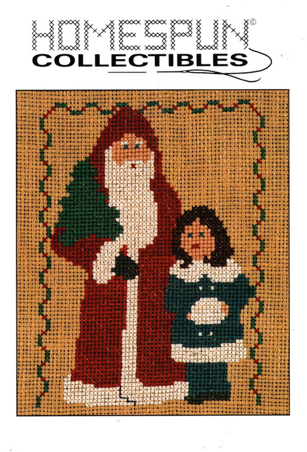 Homespun Collectibles Santa and Girl Counted cross stitch chart Homespun Collectibles Santa and Girl Counted cross stitch chart