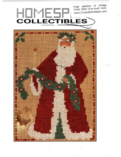 Homespun Collectibles Santa with Garland Counted cross stitch chart