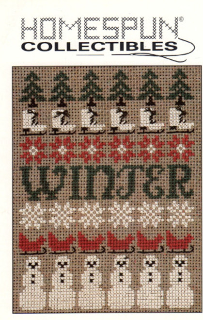 Homespun Collectibles Winter Sampler Counted cross stitch chart.