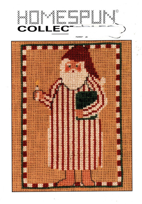 Homespun Collectibles Santa in his Nightshirt Counted cross stitch chart
