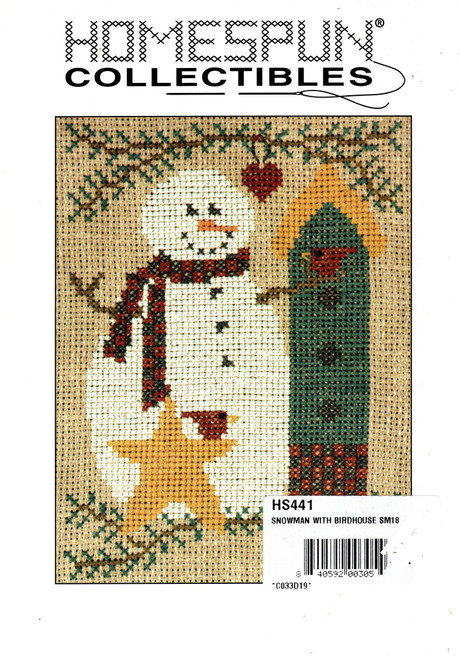 Homespun Collectibles Snowman with Birdhouse Counted cross stitch chart Homespun Collectibles Snowman with Birdhouse Counted cross stitch chart