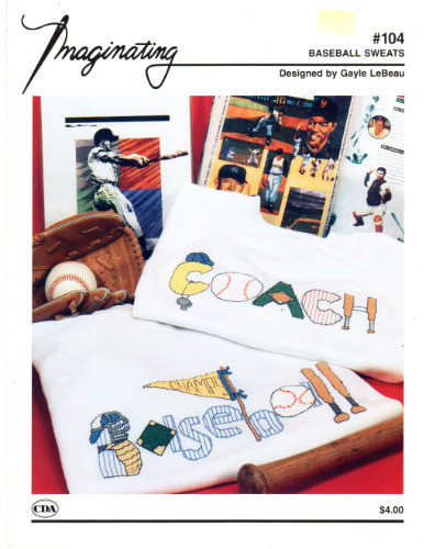 Imaginating Baseball Sweats counted cross stitch leaflet. Gayle LeBeau. Baseball, Coach