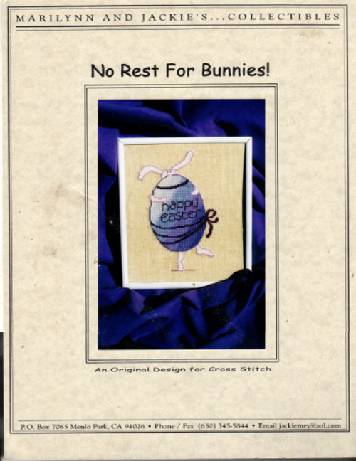 Marilynn and Jackie's Collectibles No Rest for Bunnies! counted cross stitch pattern leaflet
