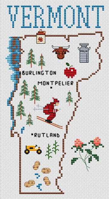 Sue Hillis Designs UNITED STATES MAP Vermont