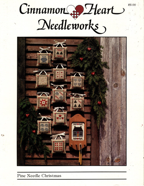 Cinnamon Heart Needleworks Pine Needle Christmas Counted Cross Stitch Pattern leaflet. 12 blocks