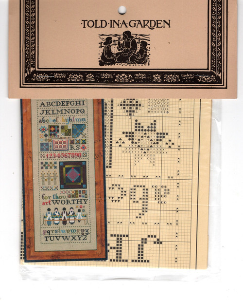 Told in a Garden Amish Quilt Sampler counted cross stitch pattern chartpack.