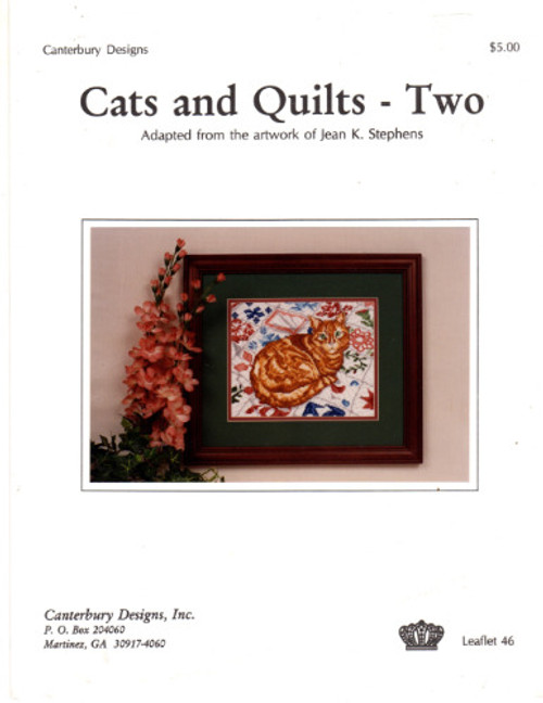 Canterbury Designs Cats and Quilts Two counted Cross Stitch Pattern leaflet. Adapted from artwork by Jean Stephens Canterbury Designs Cats and Quilts Two counted Cross Stitch Pattern leaflet. Adapted from artwork by Jean Stephens