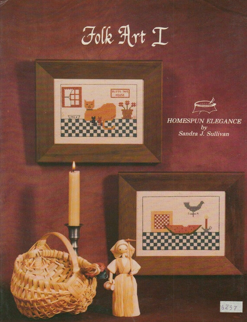 Homespun Elegance Folk Art I Cross Stitch Pattern leaflet. Sandra Sullivan.