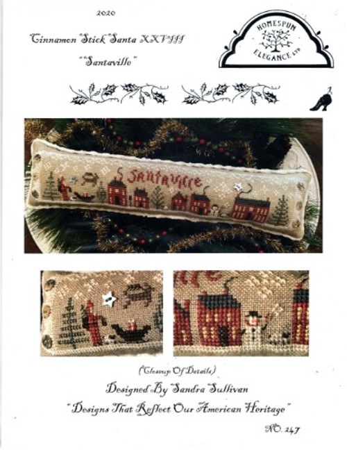 Homespun Elegance Cinnamon Stick Christmas XVIII Santaville Cross Stitch Pattern chartpack. Sandra Sullivan Homespun Elegance Cinnamon Stick Christmas XVIII Santaville Cross Stitch Pattern chartpack. Sandra Sullivan
