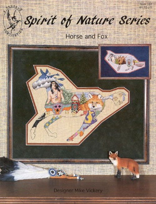 Pegasus Spirit of Nature Horse and Fox counted cross stitch leaflet. Mike Vickery.