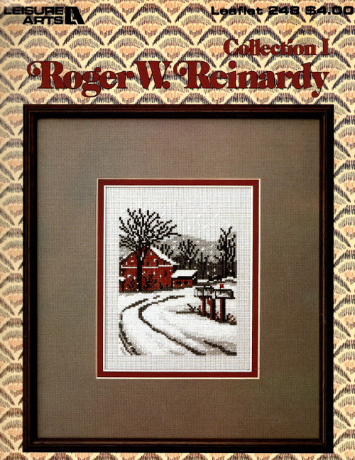 Leisure Arts ROGER W. REINARDY Collection I Cross Stitch Pattern booklet. Full color charted designs. Morning Papers, Always Chasing Rainbows, Chickadees, Red Flag