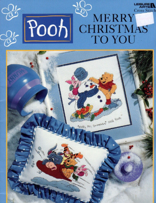 Leisure Arts POOH MERRY CHRISTMAS TO YOU Cross Stitch