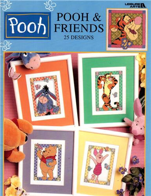 Leisure Arts POOH & FRIENDS Cross Stitch Patterns. 25 DESIGNS, 26 page instructional booklet. Pooh, Tigger, Piglet, Eeyore.