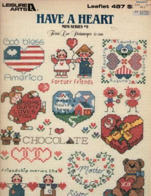 Leisure Arts Mini Series #9 Have a Heart Cross Stitch Pattern leaflet. Terrie Lee Steinmeyer.