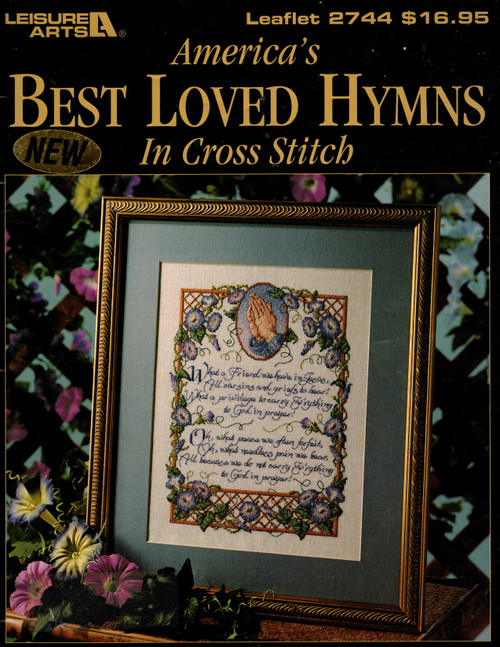 Leisure Arts America's Best Loved Hymns Collection One Counted Cross Stitch Pattern booklet. Kooler Design Studio. 12 designs. Amazing Grace, Blessed Assurance, Count Your Blessings, Jesus Loves Me, Just as I Am, Rock of Ages, Shall We Gather at the River, Softly and Tenderly, Standing on the Promises, Sweet Hour of Prayer, What a Friend We Have in Jesus, and When the Roll is Called Up Yonder