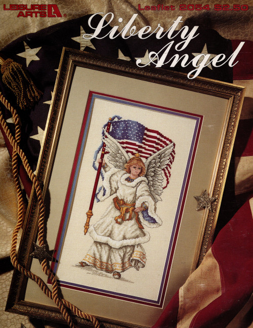 Leisure Arts Liberty Angel Counted Cross Stitch pattern leaflet. Carol Emmer