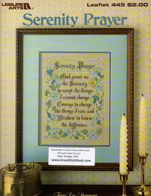 Leisure Arts Serenity Prayer Terrie Lee Stenimeyer Cross Stitch Pattern leaflet.
