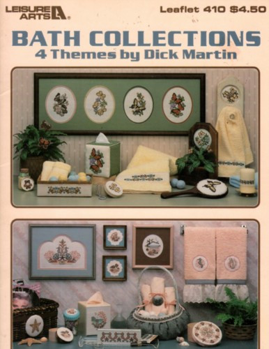 Leisure Arts Bath Collections Counted Cross Stitch Pattern booklet. Dick Martin. Shells, Mallards, Butterflies, Hearts and Flowers