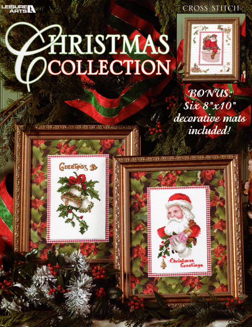 Leisure Arts Christmas Collection Counted Cross Stitch Pattern booklet. Includes six 8 x 10" decorative mats. Celestial Greetings, Mr Snowman, Christmas Morning, Up On the Rooftop, Jolly Ole Saint Nick, Bells and Holly