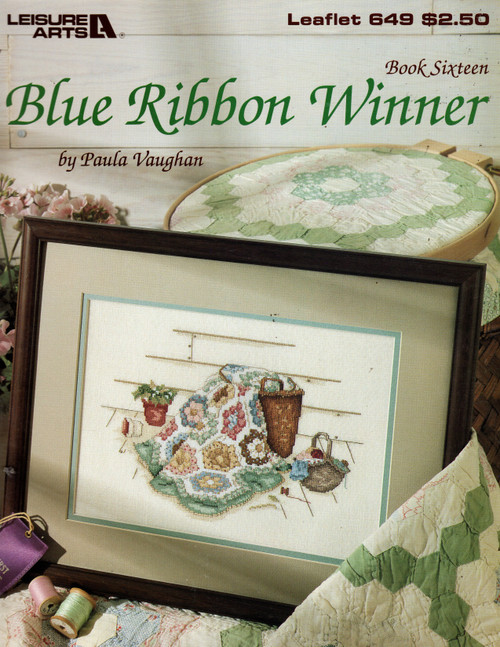Leisure Arts Blue Ribbon Winner Bk 16 Counted Cross Stitch Pattern leaflet. Paula Vaughan. Full color charted design