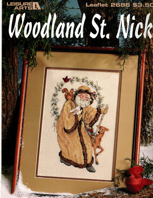 Leisure Arts Woodland St Nick Counted Cross Stitch Pattern leaflet. Sandi Gore Evans Leisure Arts Woodland St Nick Counted Cross Stitch Pattern leaflet. Sandi Gore Evans