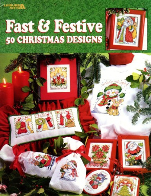 Leisure Arts Fast and Festive 50 Christmas Designs counted Cross Stitch Pattern booklet. Designs Works Crafts Inc Collection. Cat in Hat, Candles, Angel, Cat and Stocking, Juggling Penguin, Flying Angel, Christmas Blessings, Joy, Santa in Sled, Sampler, Santa and Snowman, Santa Cheers, Santa on Roof, Santa with Candle, Santa with List, Santa With Wreath, Snowlady, Sledding Teddy, Santa on sled, Sitting Teddy, Tree, Snowman and Deer, Snowman and Bunny, Cat and Mouse, Cat in Present, Cat in Wreath, Cat with Tree, Dreaming Mouse, Kitty, Ho ho Ho Santa, Doorway Wreath, Joy Cat, Noel, Merry Christmas, Laughing Teddy, Mouse with Toys, Poinsettia, Peace Angel, Noel Teddy, Penguin and Snowman, Santa and Puppy, Santa's Bookmark, Puppy, Santa, Teddy and Soldier, Skating Teddy, Santa and Teddy, Santa and Toy Bag, Teddy Tree, Teddy and Reindeer