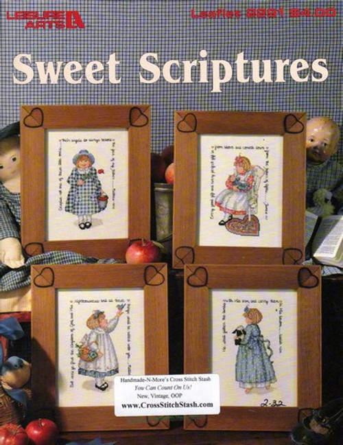 Leisure Arts Sweet Scriptures counted Cross Stitch Pattern booklet. Sandi Gore Evans.