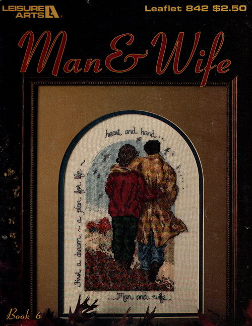 Leisure Arts Man and Wife counted cross stitch leaflet. D. Morgan