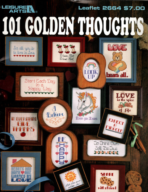 Leisure Arts 101 Golden Thoughts counted Cross Stitch Pattern booklet. Holly DeFount