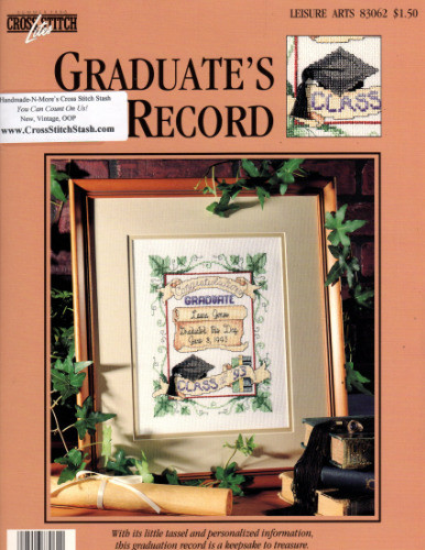 Leisure Arts Lite Graduate's Record counted Cross Stitch Pattern leaflet.