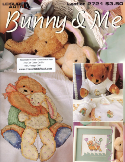 Leisure Arts Bunny and Me counted Cross Stitch Pattern leaflet. Lorri Birmingham.