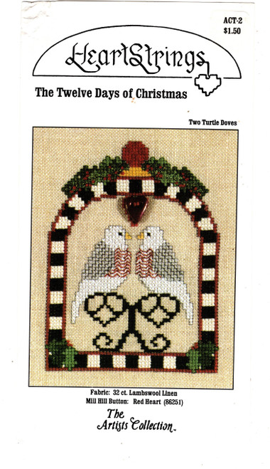 Artists Collection Heartstrings The 12 Days of Christmas Two Turtle Doves Counted cross stitch pattern
